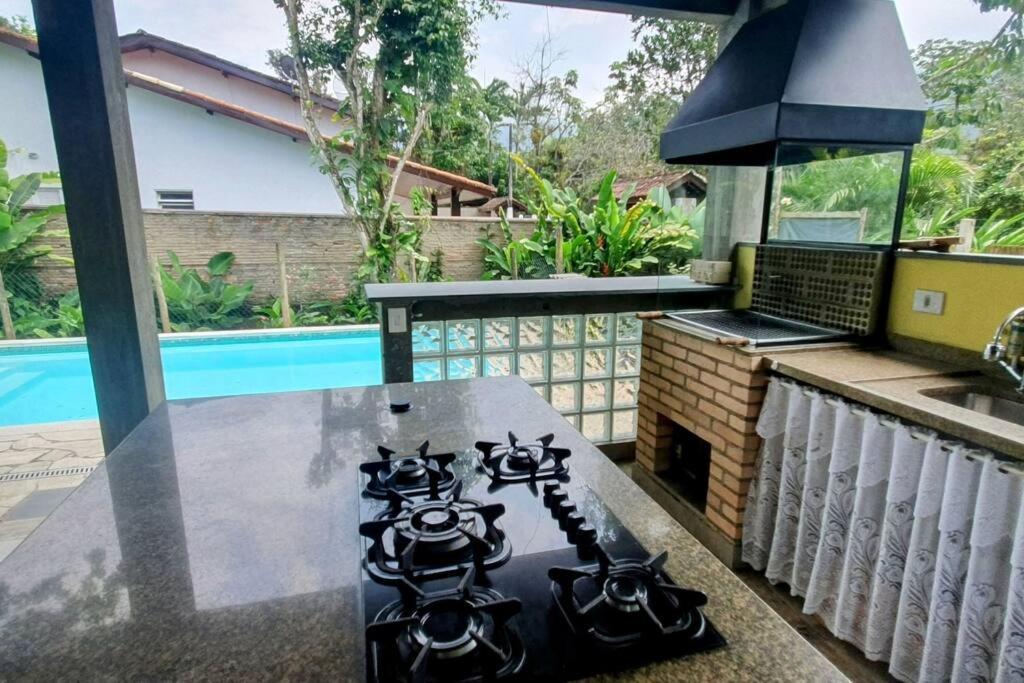Villa Itamambuca A Beira Mar Com Piscina Ubatuba Exterior foto